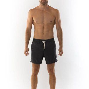 NEW! Azul Siete Black Solid Swim Trunks - Large